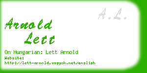 arnold lett business card